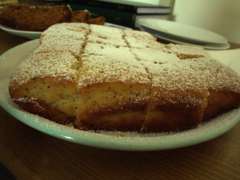 Poppy seeded lemon drizzle cake