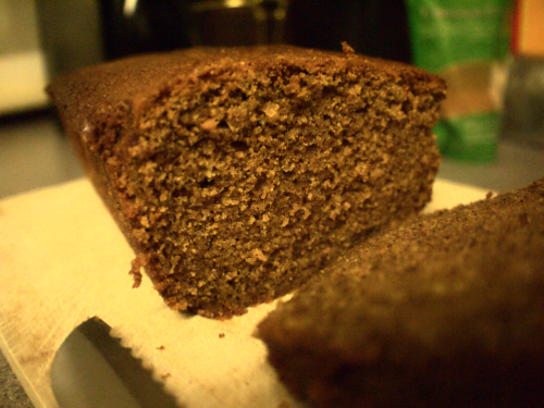 The loaf is half sliced, almost ready to be bagged and frozen, ready for breakfast during the week...